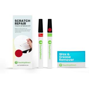 imageTouchUpDirect 040 Super White for Toyota Exact Match Scratch Repair Touch Up Paint  Brush KitCajun Red