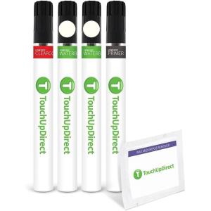 imageTouchUpDirect NH883P Platinum White Pearl Compatible with Honda Exact Match Touch Up Paint Brush  Platinum KitJar Preferred Package