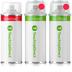 imageTouchUpDirect LC9X2T Deep Black Pearl Metallic Compatible With Volkswagen Exact Match Touch Up Paint Combo  Essential KitKings Red Metallic Tricoat