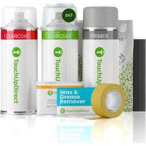 imageTouchUpDirect Car Paint Touch Up Spray Kit  Toyota 6V7 ArmyDark Green Exact Match Auto Paint Kit with Car Color Spray and Clearcoat for Repainting or Scratch Repair Platinum Kit