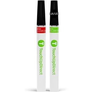 imageTouchUpDirect Car Paint Touch Up Brush Kit  Compatible with Ford UAUD Black Ebony Exact Match Auto Paint Kit with Car Color and Clearcoat for Repainting or Scratch Repair Essential Kit