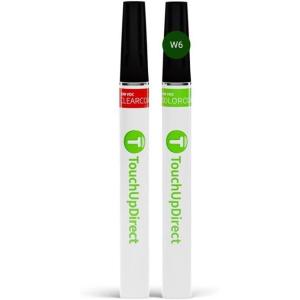 imageTouchUpDirect Car Paint Touch Up Brush Kit  Compatible with Ford W6 Green Gem Exact Match Auto Paint Kit with Car Color and Clearcoat for Repainting or Scratch Repair Essential Kit