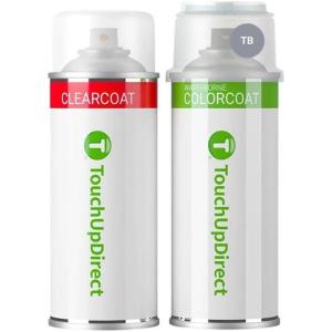 imageTouchUpDirect Car Paint Touch Up Spray Kit  Compatible with Ford TB Lithium Gray Exact Match Auto Paint Kit with Car Color Spray and Clearcoat for Repainting or Scratch Repair Essential Kit