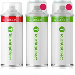 imageTouchUpDirect Car Paint Touch Up Spray Kit  Compatible with Ford U6 Red Candy Tricoat Exact Match Auto Paint Kit with Car Color Spray and Clearcoat for Repainting or Scratch Repair Essential Kit
