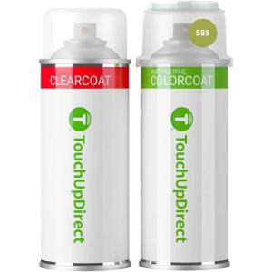 imageTouchUpDirect Car Paint Touch Up Spray Kit  Compatible with Toyota 588 Electric LimeNew Lime Green Metallic Exact Match Auto Paint Kit with Car Color Spray and Clearcoat for Repainting or Scratch Repair Essential Kit